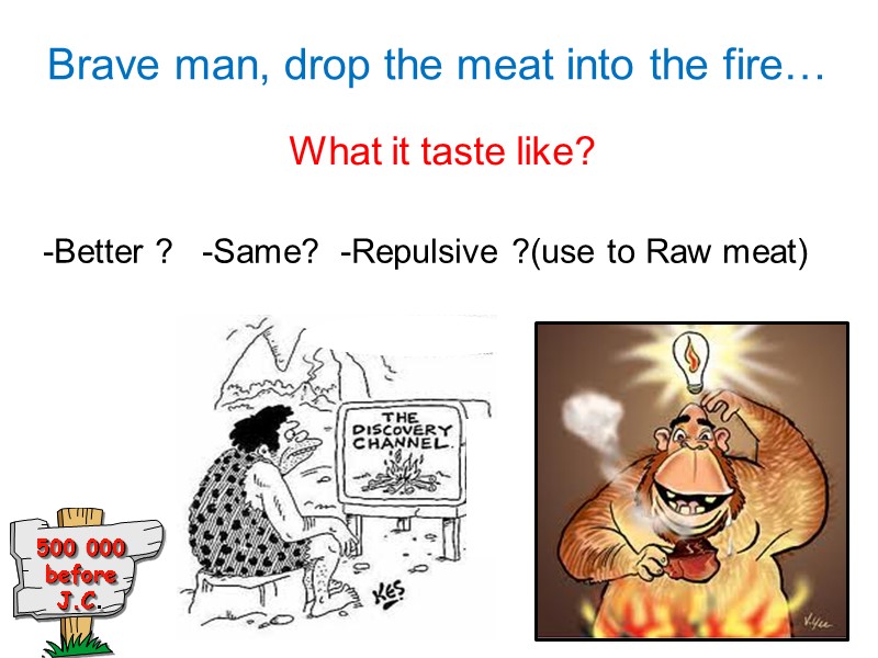 Brave man, drop the meat into the fire… What it taste like?  -Better